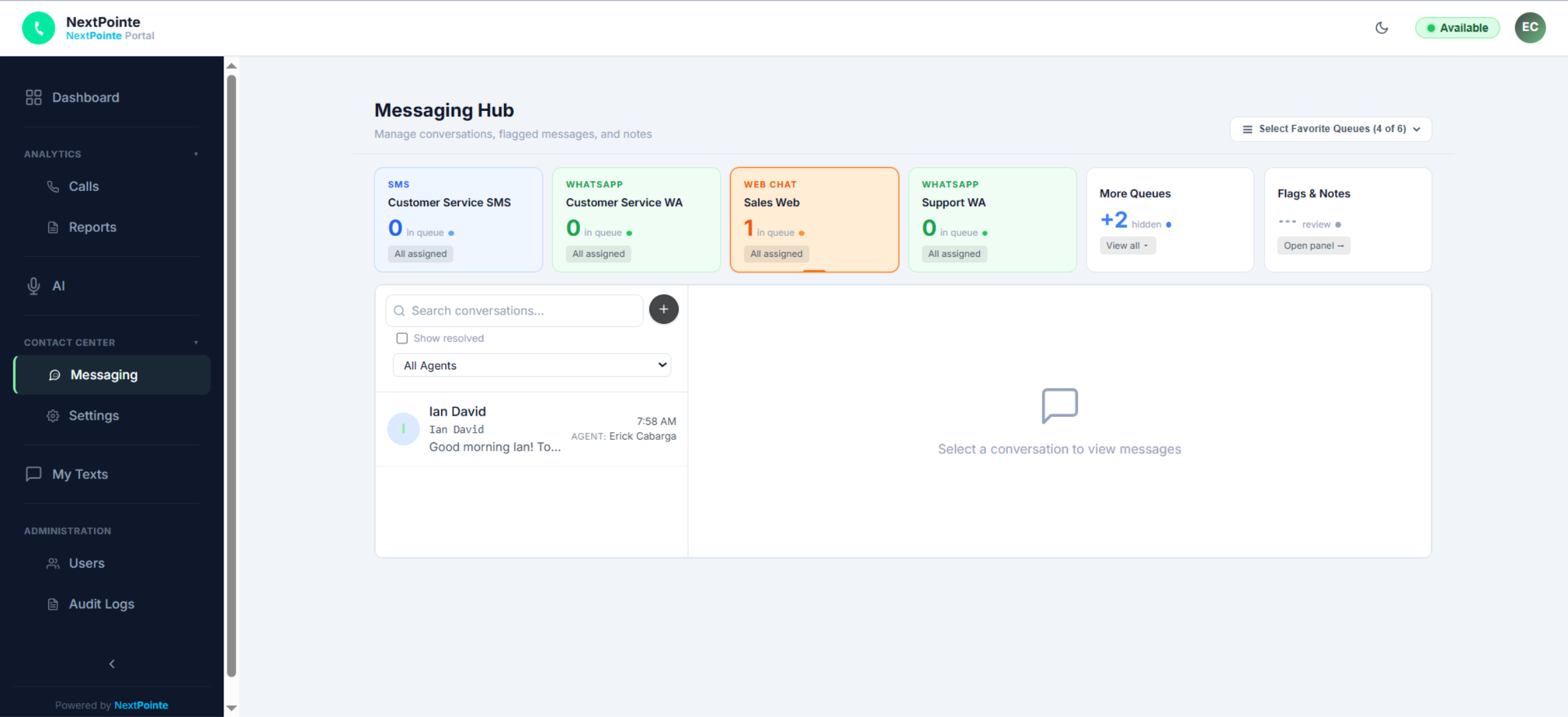 NextPointe Messaging Hub